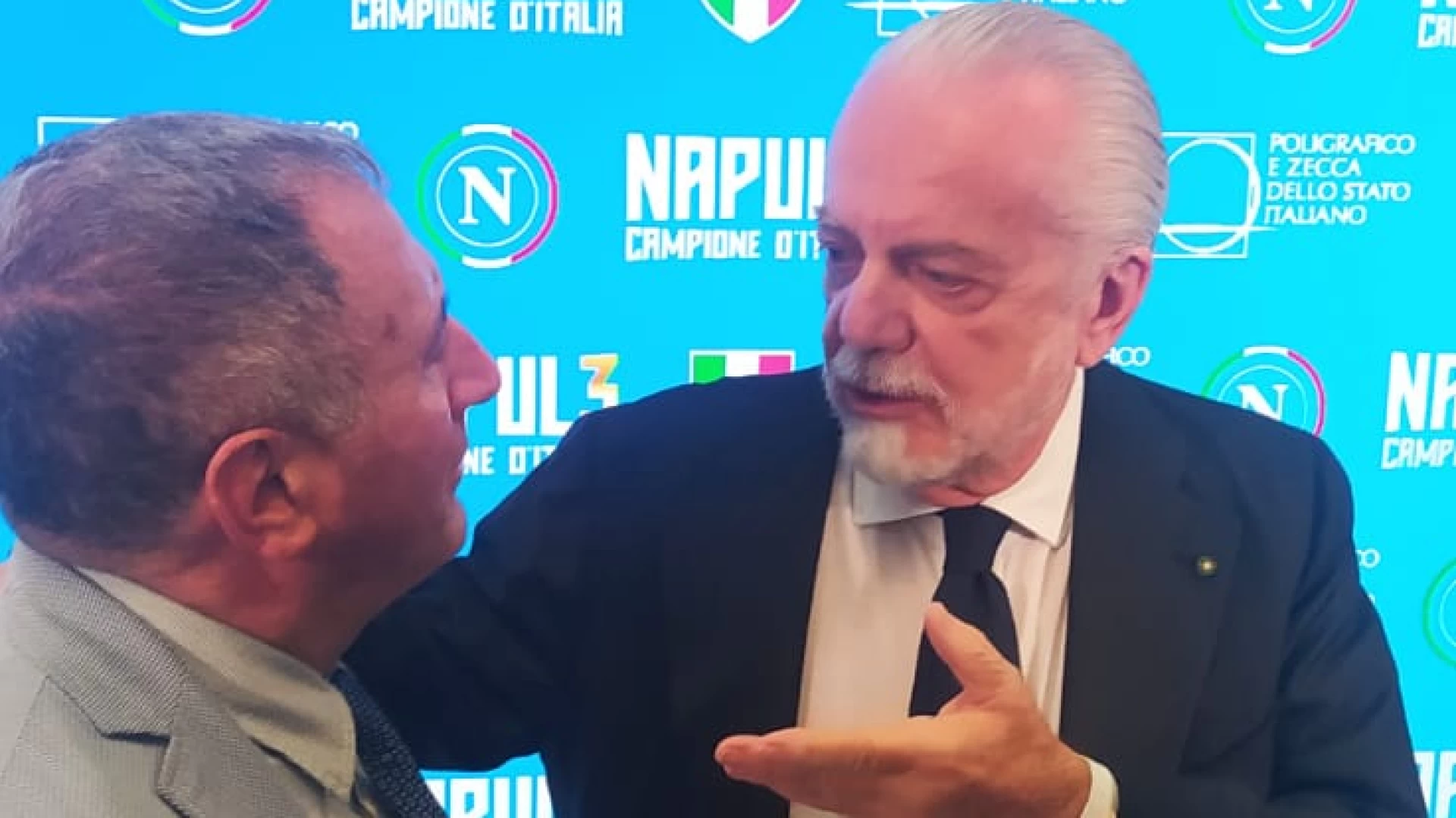Castel Di Sangro: Angelo Caruso in tribuna autorità con De Laurentiis per Napoli-Inter. Ieri sera fitto colloquio con il presidente, si limano i dettagli per il ritiro.